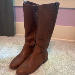 Madewell Tall Riding Boots Leather Tan Size 9
